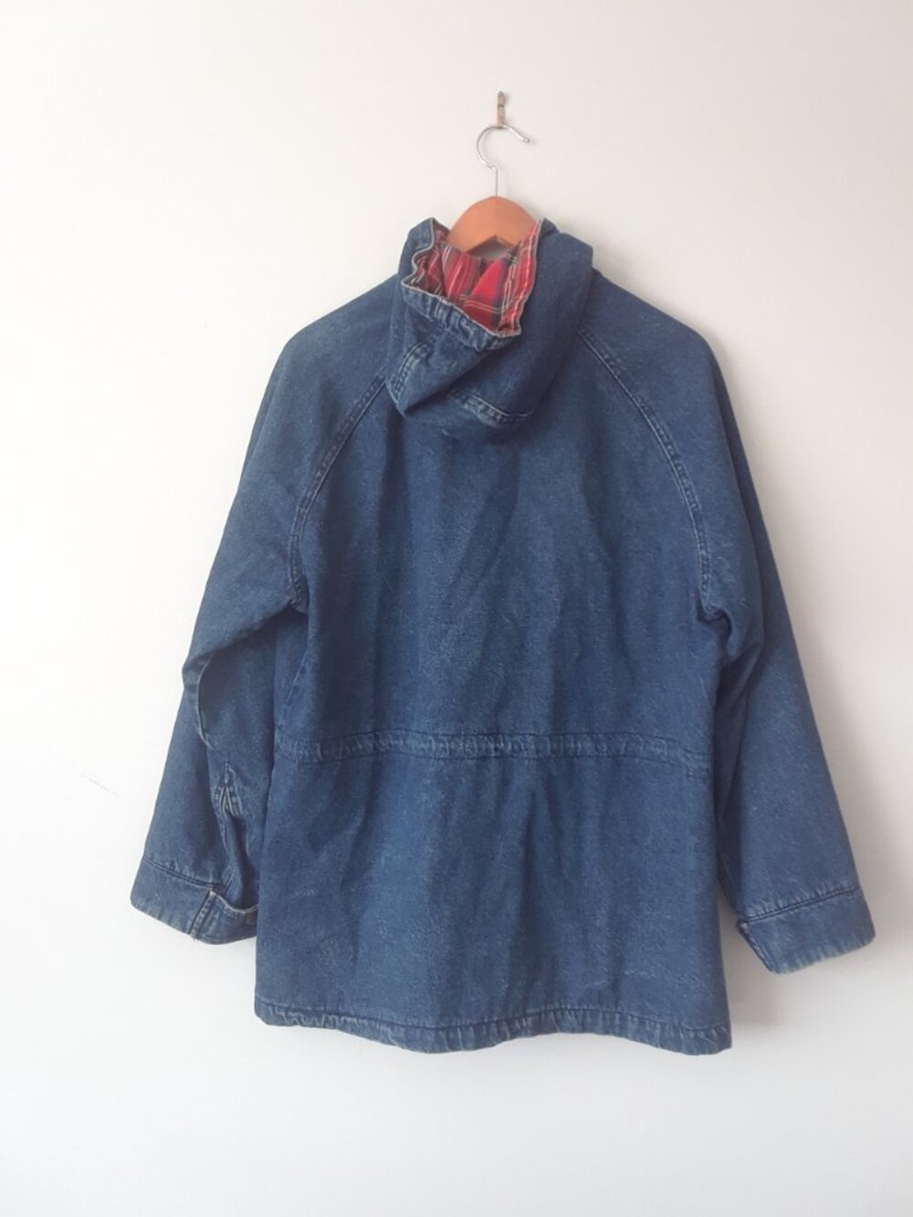 Vintage 80s 90s LL Bean Denim + Plaid Jacket - Picture 6 of 14